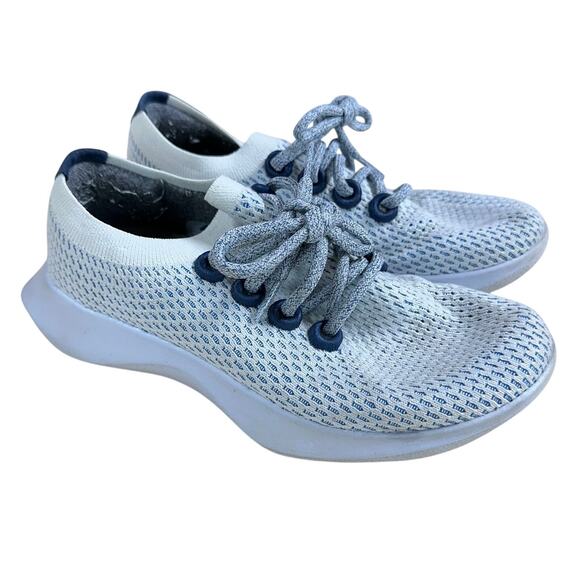 Allbirds Women's Tree Dasher 1 Sneaker Geyser Light Blue White Size 7.5 EUC - Picture 1 of 8